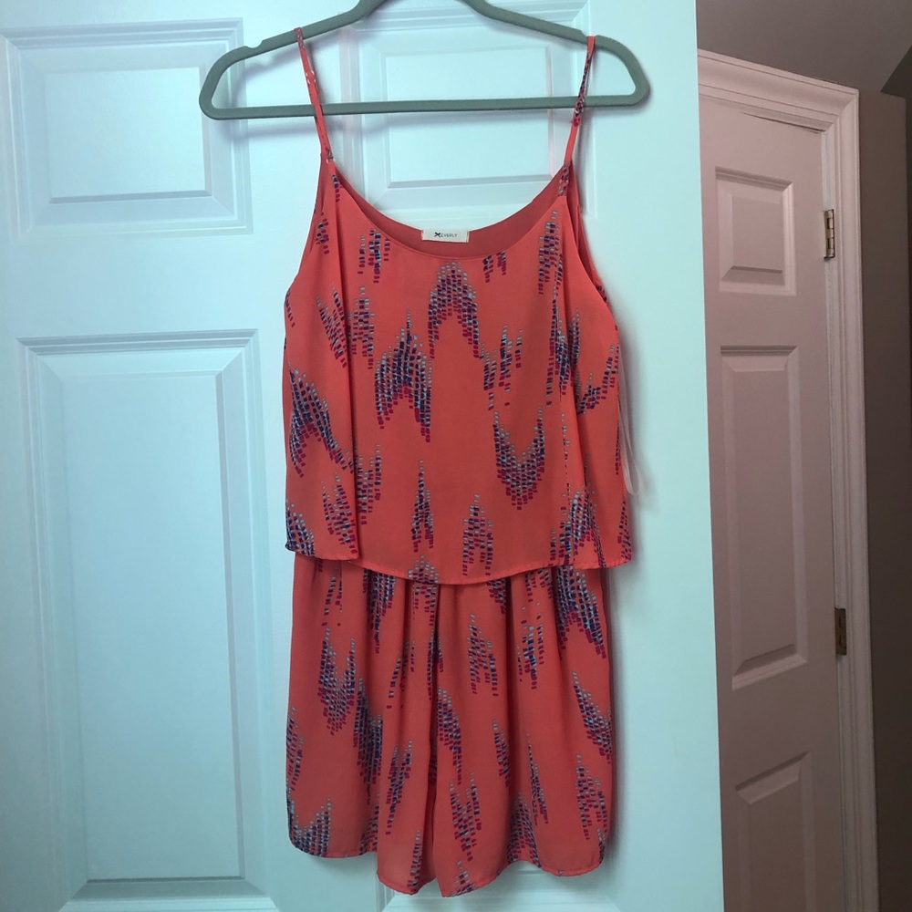 Coral patterned romper